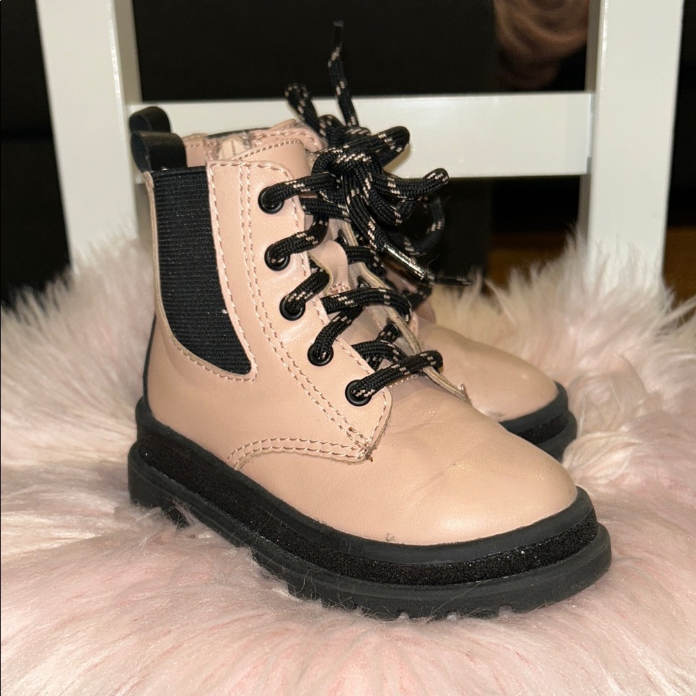 Wonder Nation Light Pink and Black Toddler Boots